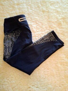 ATHLETIC - Athleta Blue Gel Dot High Rise Textured Leggings Size Small